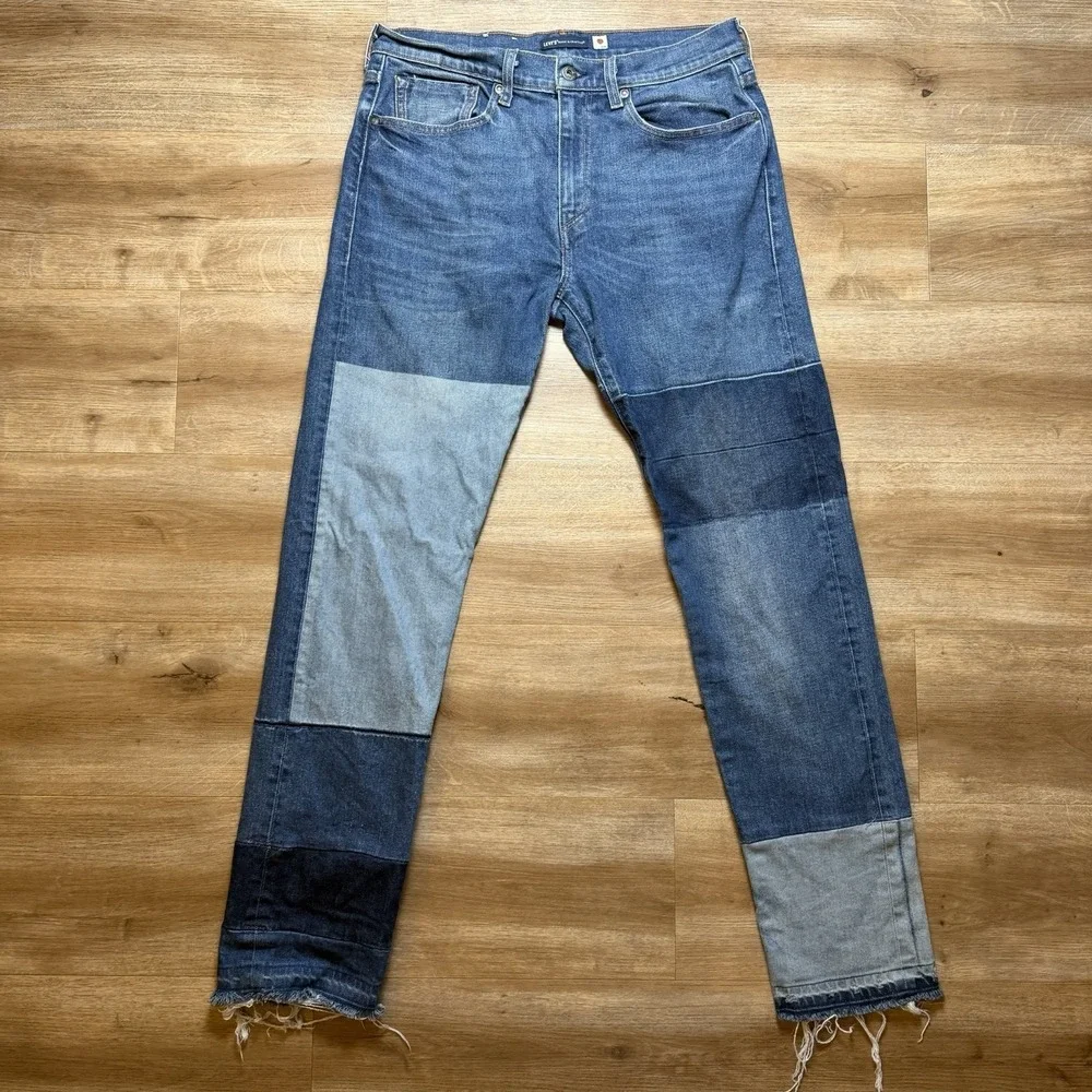 Levis Made &‎ Crafted Selvedge Jeans Men 32x34 502 Taper Japan Patchwork Big E